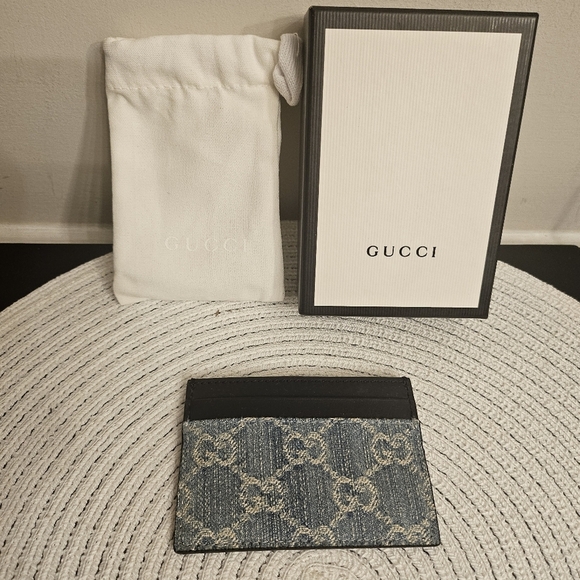 Gucci GG Denim Card Holder with Box & Dustbag - Picture 7 of 8